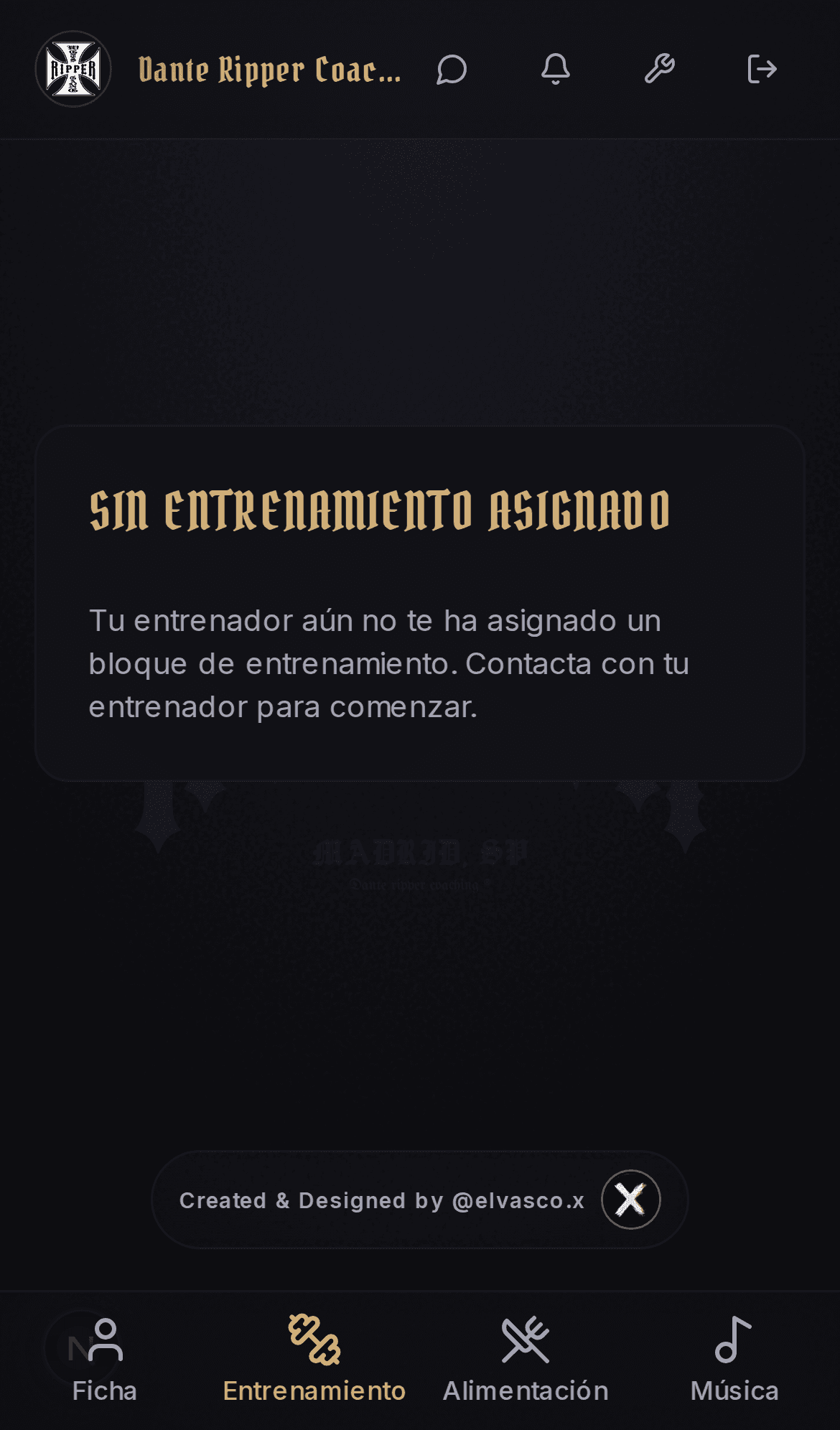 Control desde el móvil del plan Plan Entrenamiento
